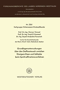 Grundlagenuntersuchungen über den Stoffaustausch zwischen flüssigem Eisen und Schlacke beim Sprühraffinationsverfahren