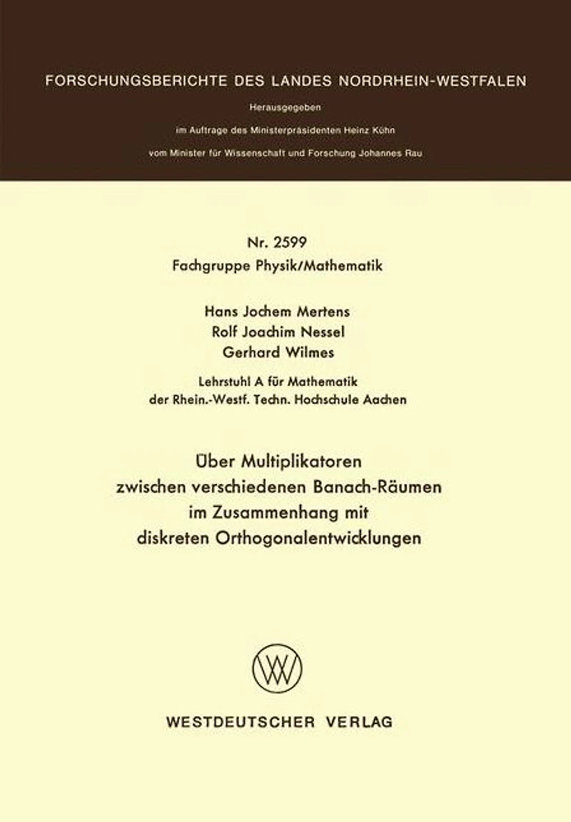 Über Multiplikatoren zwischen verschiedenen Banach-Räumen: im Zusammenhang mit diskreten Orthogonalentwicklungen