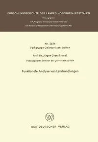 Funktionale Analyse von Lehrhandlungen