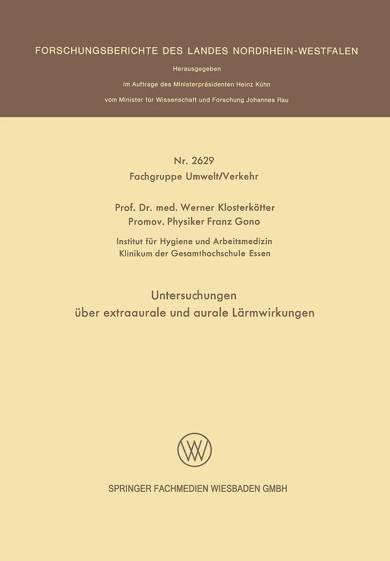 Untersuchungen über extraaurale und aurale Lärmwirkungen