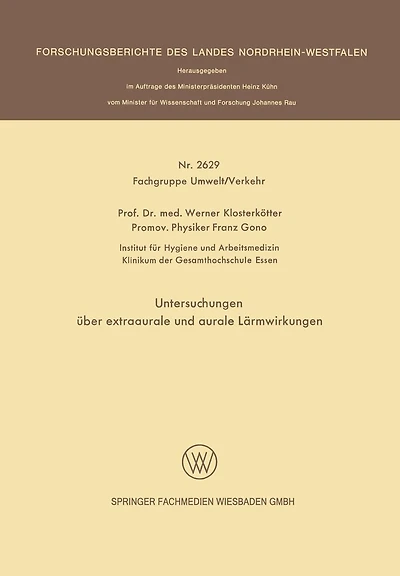 Untersuchungen über extraaurale und aurale Lärmwirkungen