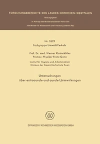 Untersuchungen über extraaurale und aurale Lärmwirkungen