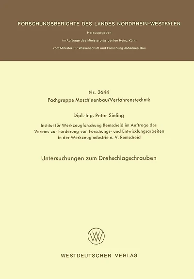 Untersuchungen zum Drehschlagschrauben