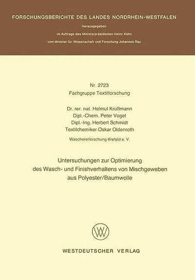 Untersuchungen zur Optimierung des Wasch- und Finishverhaltens von Mischgeweben aus Polyester/Baumwolle