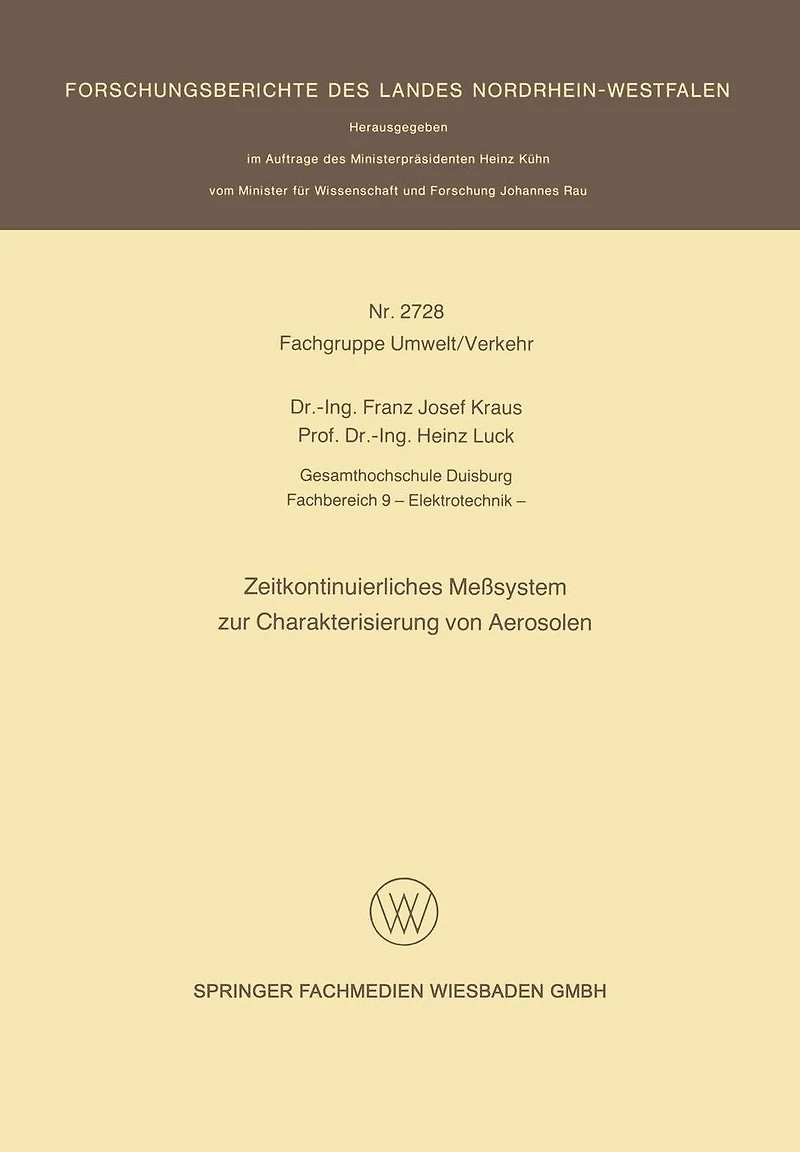 Zeitkontinuierliches Meßsystem zur Charakterisierung von Aerosolen