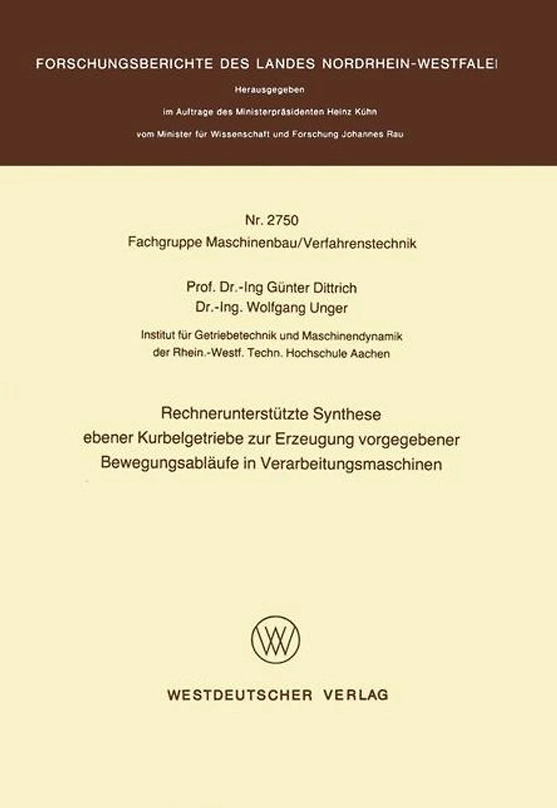 Rechnerunterstützte Synthese ebener Kurbelgetriebe zur Erzeugung vorgegebener Bewegungsabläufe in Verarbeitungsmaschinen