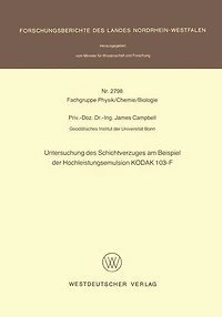 Untersuchung des Schichtverzuges am Beispiel der Hochleistungsemulsion KODAK 103-F