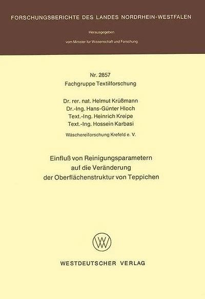 Einfluß von Reinigungsparametern auf die Veränderung der Oberflächenstruktur von Teppichen