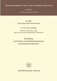 Ein Beitrag zum Einsatz von Feldeffekttransistoren als quadratische Elemente