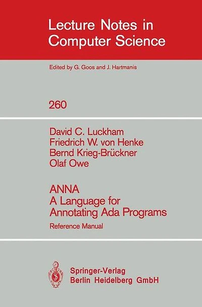 ANNA A Language for Annotating Ada Programs: Reference Manual