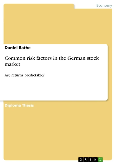 Common risk factors in the German stock market: Are returns predictable?