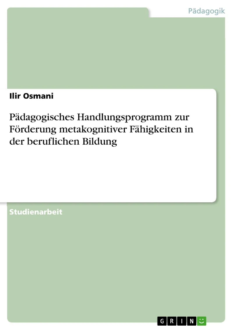 Pädagogisches Handlungsprogramm zur Förderung metakognitiver Fähigkeiten in der beruflichen Bildung