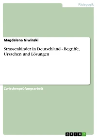 Strassenkinder in Deutschland - Begriffe, Ursachen und Lösungen