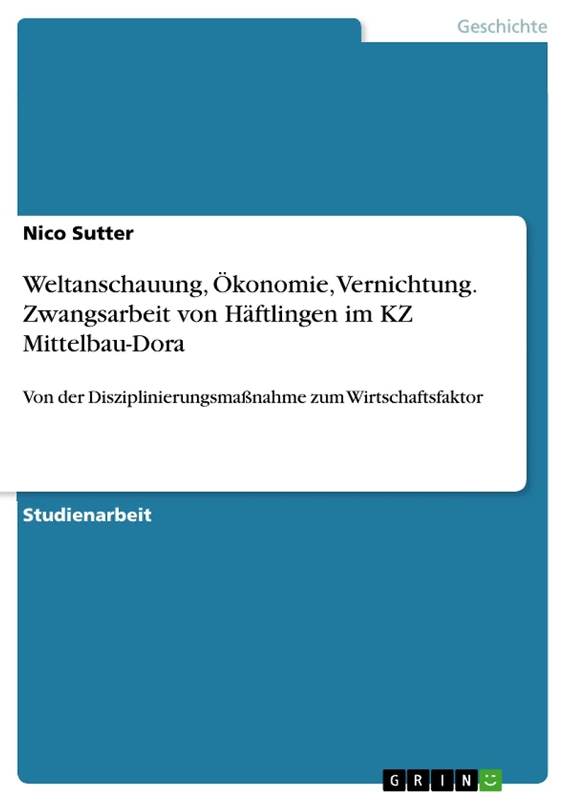 Weltanschauung, Ökonomie, Vernichtung. Zwangsarbeit von Häftlingen im KZ Mittelbau-Dora: Von der Disziplinierungsmaßnahme zum Wirtschaftsfaktor