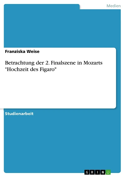 Betrachtung der 2. Finalszene in Mozarts "Hochzeit des Figaro"