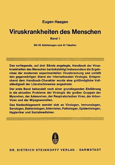 Viruskrankheiten des Menschen: unter besonderer Berücksichtigung der experimentellen Forschungsergebnisse