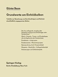 Grundwerte am Einfeldbalken: Tabellen zur Berechnung von Durchlaufträgern und Rahmen einschließlich vorgespannter Balken
