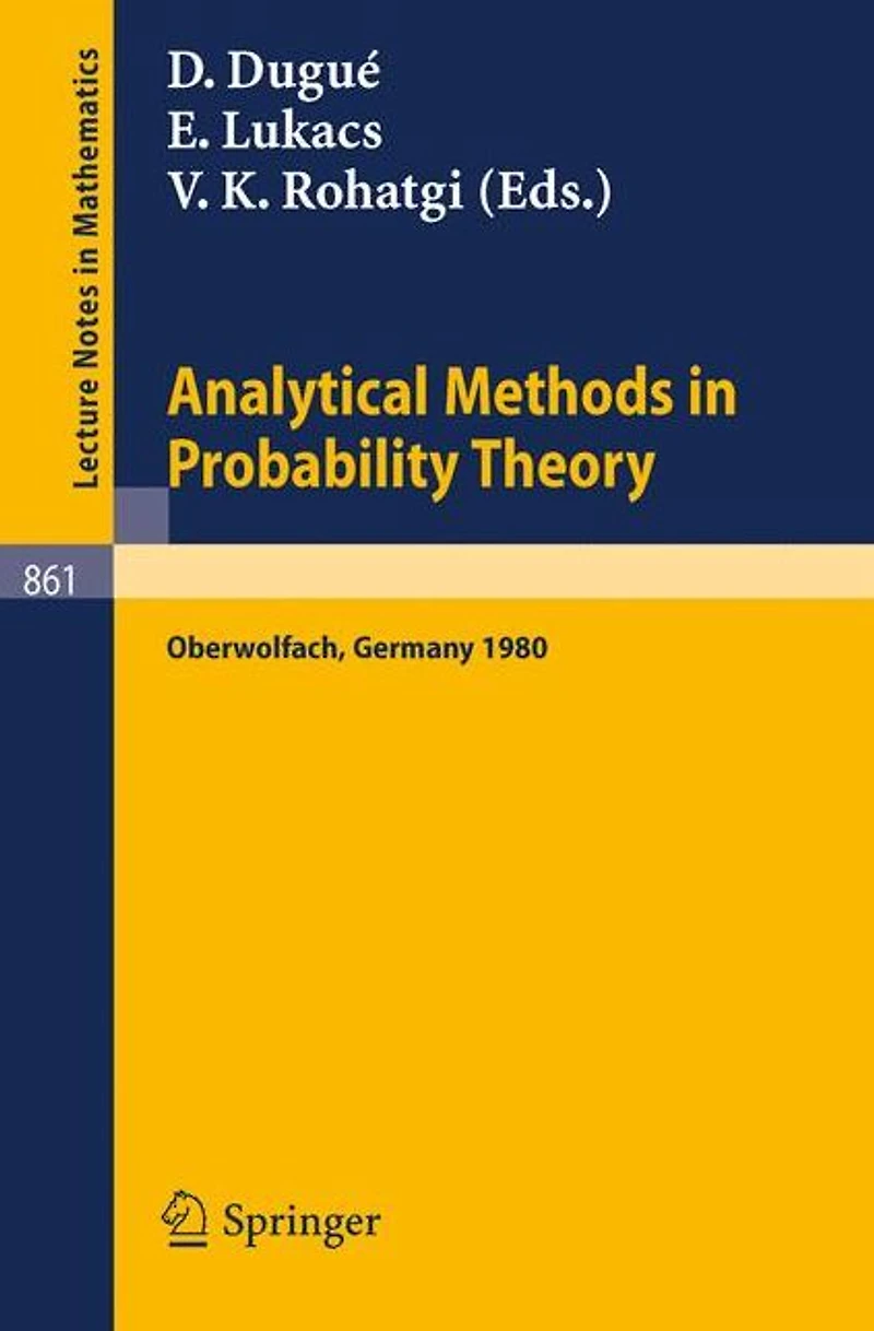 Analytical Methods in Probability Theory: Proceedings of the Conference Held at Oberwolfach, Germany, June 9-14, 1980