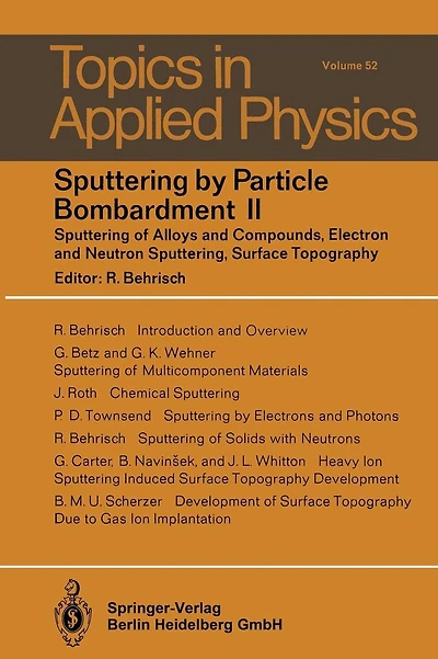 Sputtering by Particle Bombardment II: Sputtering of Alloys and Compounds, Electron and Neutron Sputtering, Surface Topography