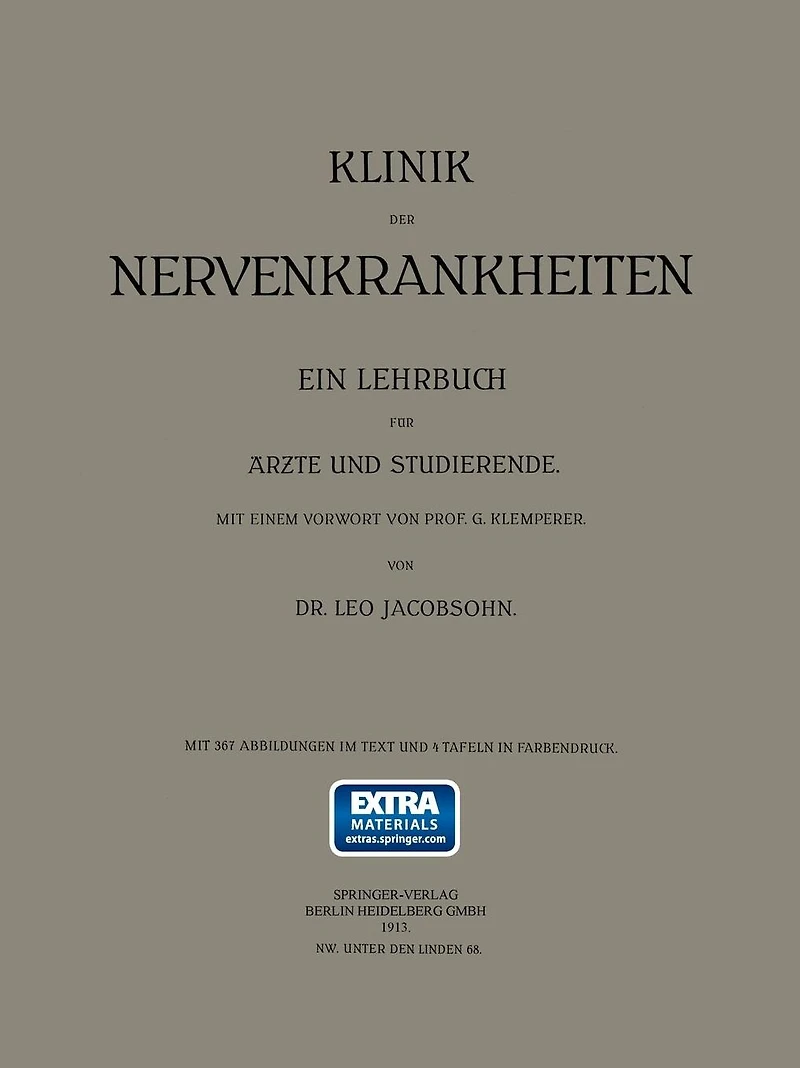 Klinik der Nervenkrankheiten: Ein Lehrbuch für Ärzte und Studierende