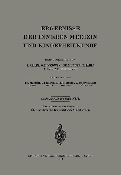 ï¿½ber Infektion und Immunitï¿½t beim Neugeborenen