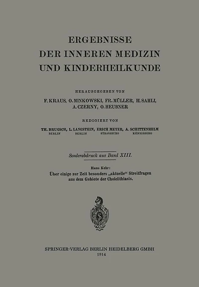 �ber einige zur Zeit besonders "aktuelle" Streitfragen aus dem Gebiete der Cholelithiasis