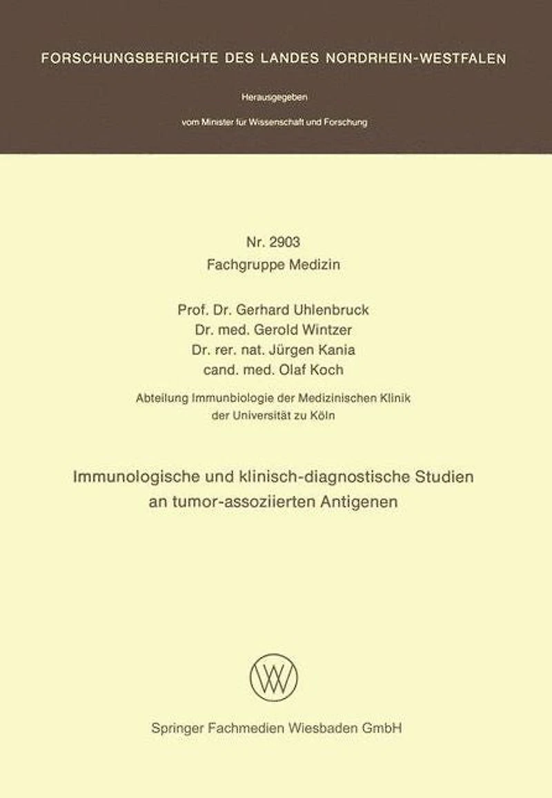 Immunologische und klinisch-diagnostische Studien an tumor-assoziierten Antigenen