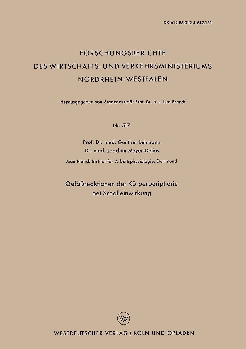 Gefäßreaktionen der Körperperipherie bei Schalleinwirkung