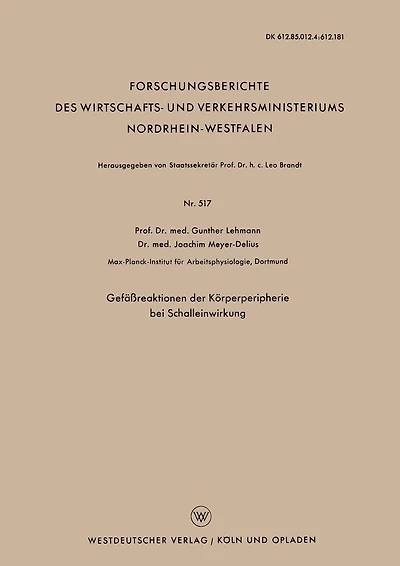 Gefäßreaktionen der Körperperipherie bei Schalleinwirkung