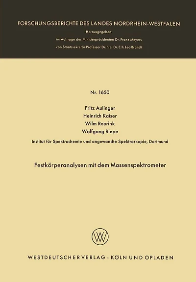 Festkörperanalysen mit dem Massenspektrometer