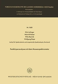 Festkörperanalysen mit dem Massenspektrometer