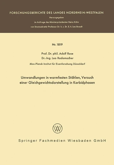Umwandlungen in warmfesten Stählen, Versuch einer Gleichgewichtsdarstellung der Karbidphasen