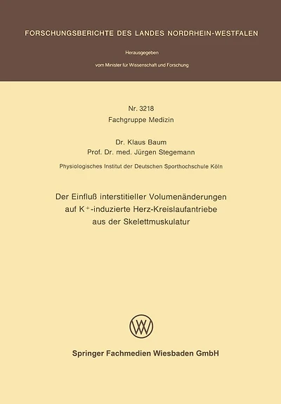 Der Einfluß interstitieller Volumenänderungen auf K+-induzierte Herz-Kreislaufantriebe aus der Skelettmuskulatur