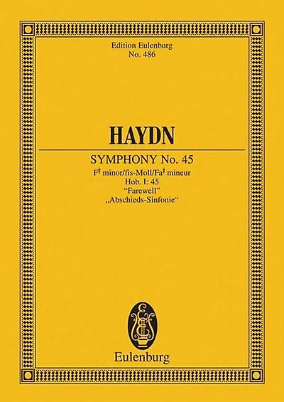 Symphony No. 45 in F-sharp minor, Hob.I:45 "Farewell": Study Score