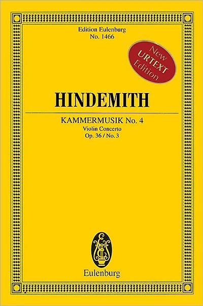 Kammermusik No. 4, Op. 36, No. 3: Violin Concerto Study Score