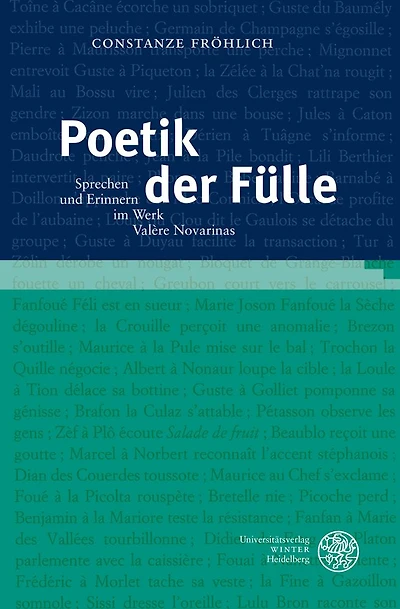 Poetik der Fulle: Sprechen und Erinnern im Werk Valere Novarinas