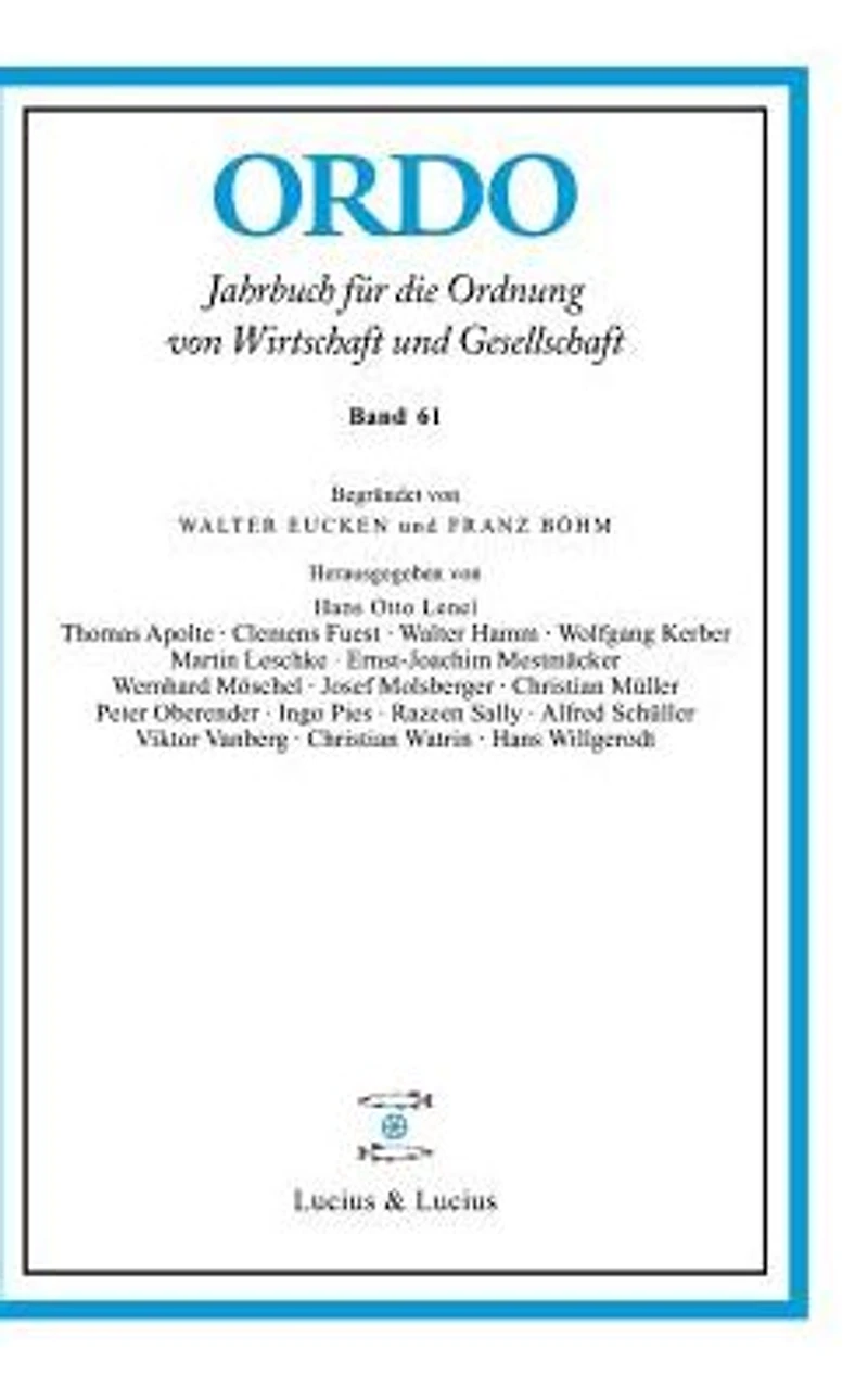 ORDO 61: Jahrbuch für die Ordnung von Wirtschaft und Gesellschaft