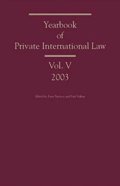 Yearbook of Private International Law: Volume I (1999)