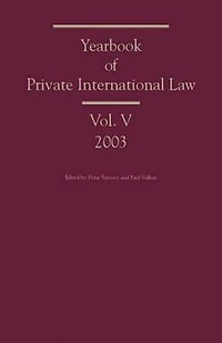 Yearbook of Private International Law: Volume I (1999)