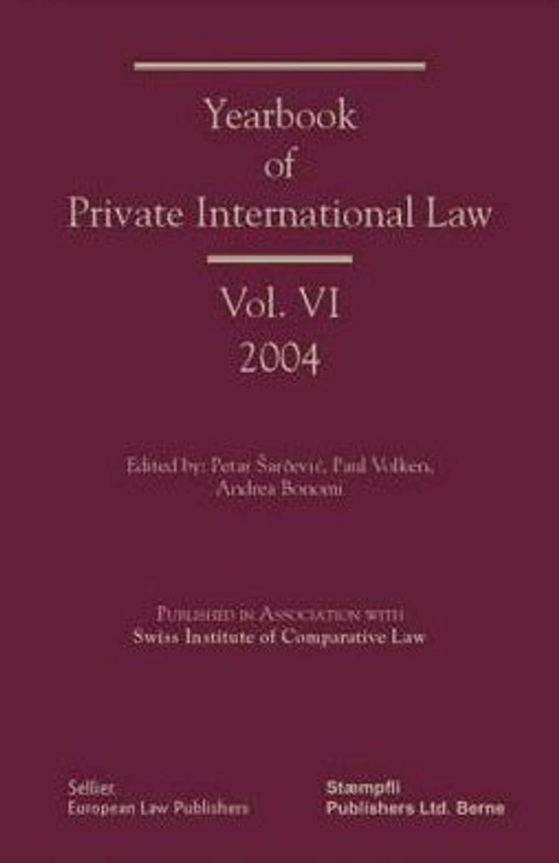 Yearbook of Private International Law: Volume I (1999)