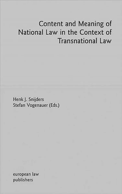 Content and Meaning of National Law in the Context of Transnational Law