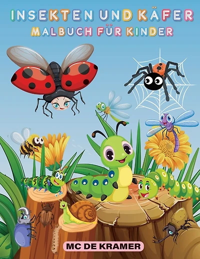 Insekten und Käfer Malbuch für Kinder: Produktivitätsseiten für Kinder, Illustrationen und Designs von Käfern und Insekten zum Ausmalen, Hinterhof Käfer Aktivitätsbuch für Jungen und Mädchen