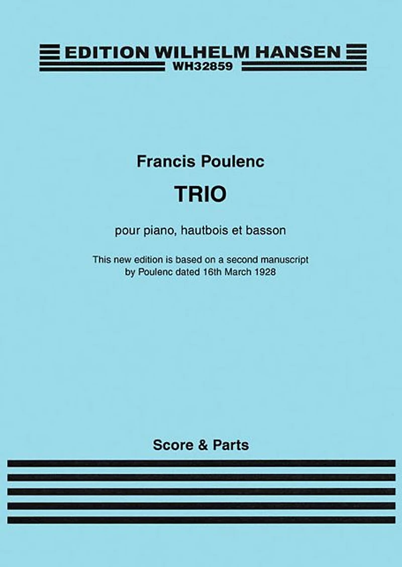 Trio for Piano, Oboe and Bassoon: Revised Version - Score and Parts