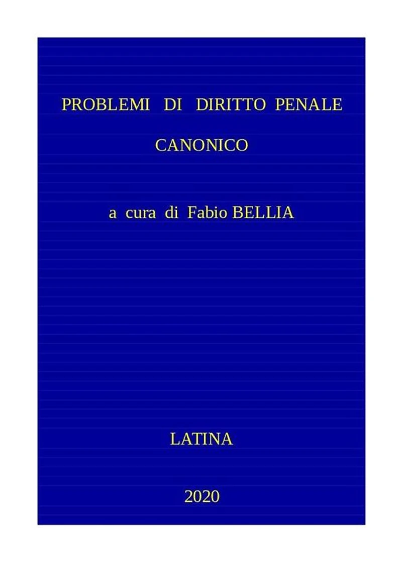 Problemi di Diritto Penale Canonico