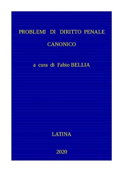 Problemi di Diritto Penale Canonico