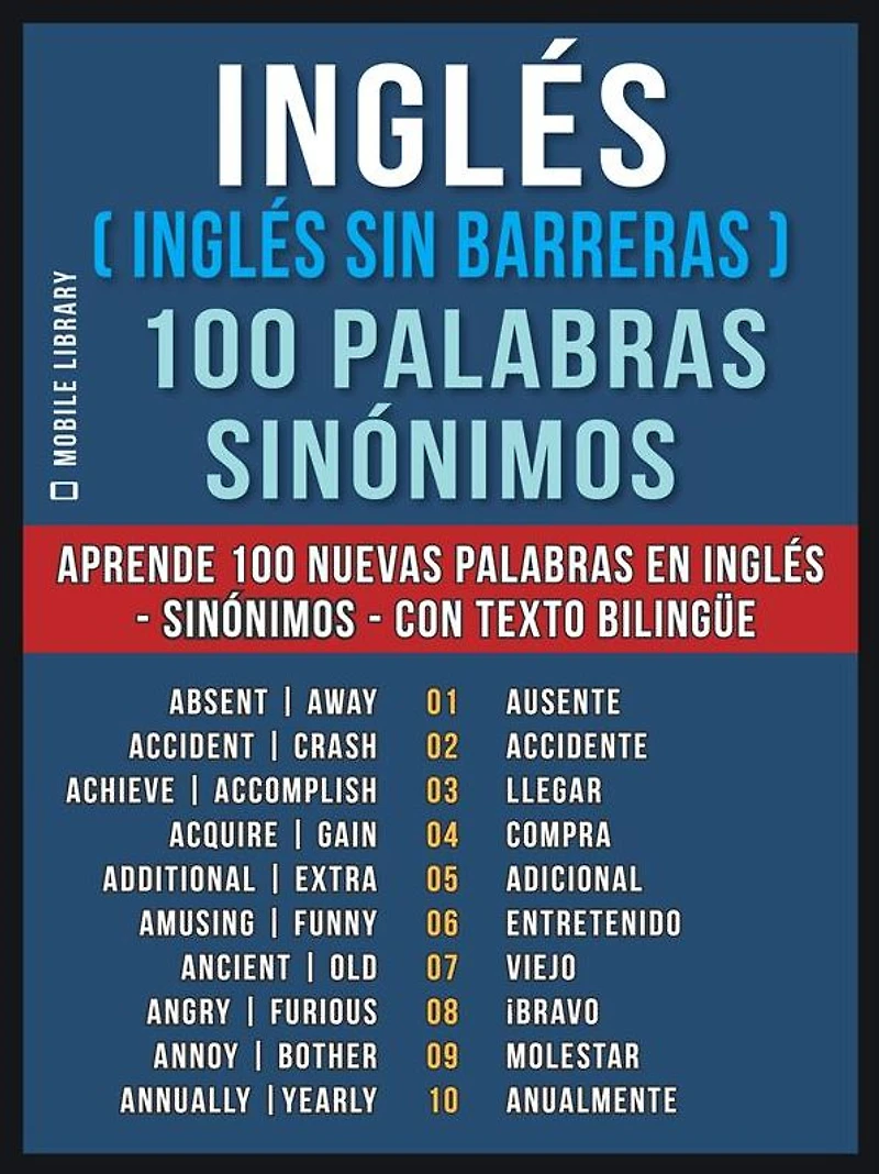 Inglès ( sin Barreras ) 100 palabras - Sinónimos: Aprende nuevas en Sinónimos con texto bilingüe