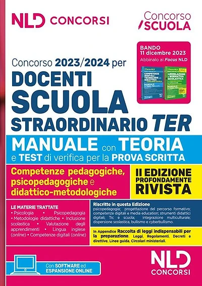 Concorso 2023/2024 per Docenti Scuola Straordinario TER: Manuale con teoria e test di verifica per la prova scritta