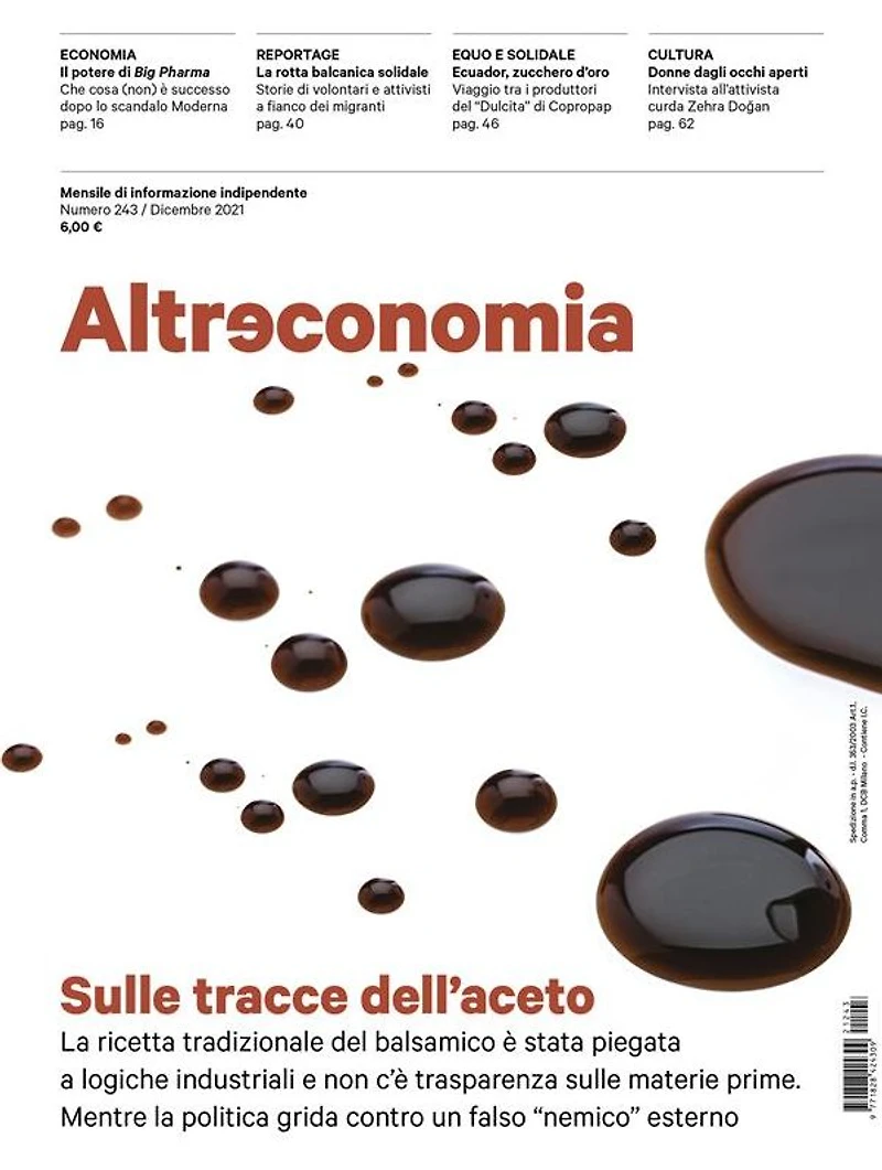 Altreconomia 243 - Dicembre 2021: Sulle tracce dell'aceto