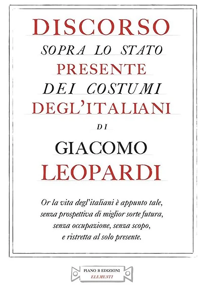 Discorso sopra lo stato presente dei costumi degl?Italiani