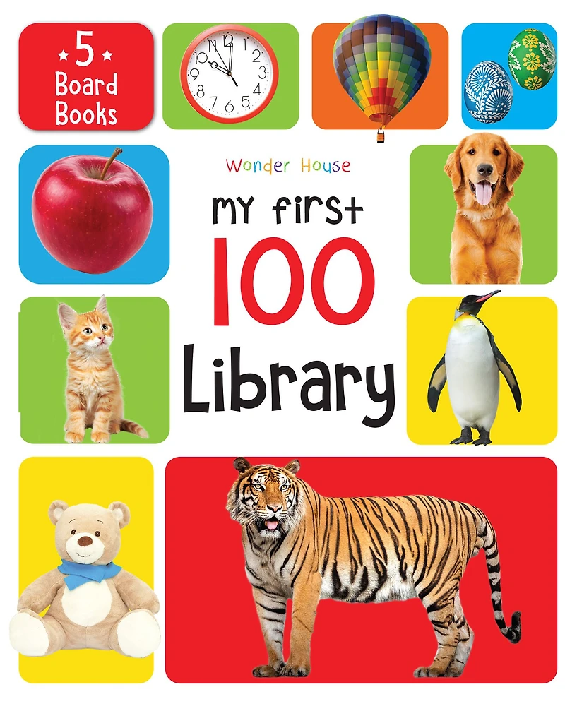 My First 100 Library: Boxset of 5 Early Learning Board Books for Kids/Children (homeschool / preschool baby/toddler)